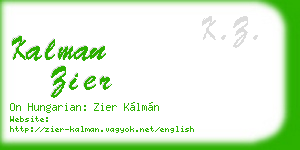kalman zier business card